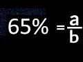 65 to fraction 65 percent to fraction convert percentage to fraction