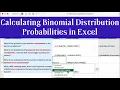 Calculating Binomial Distribution Probabilities in Excel