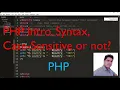 PHP - Introduction Syntax Case Sensitivity