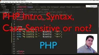 PHP - Introduction Syntax Case Sensitivity