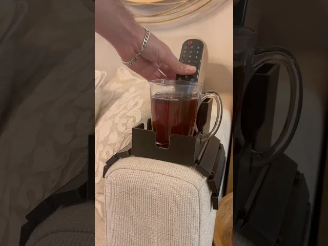 Flexi Couch Armrest Cup & Remote Holder – Flexible Fit 3D Printable STL File video thumbnail