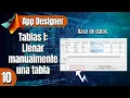 Tablas en Matlab App Designer parte 1 Como llenar una tabla