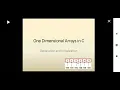 One dimensinal arrays in C