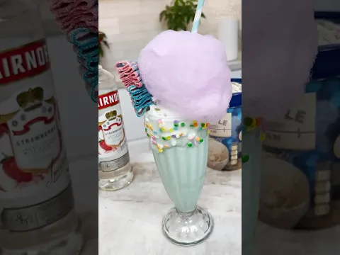 Cotton Candy Milkshake   #cocktail #icecream #milkshake