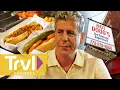Lagu Chicago Deep Dish Pizza \u0026 Foie Gras Hot Dogs | Anthony Bourdain: No Reservations | Travel Channel