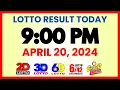 Lotto Result Today 9PM Draw April 20 2024 2D 3D Swertres 6D PCSO