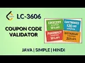 Coupon Code Validator Leetcode 3606 Java Hindi