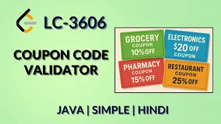 Coupon Code Validator Leetcode 3606 Java Hindi
