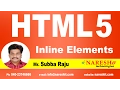 Inline Elements in HTML5 Web Technologies Tutorial Mr Subba Raju