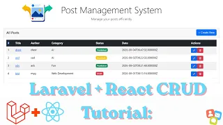 Laravel React CRUD Tutorial Post Management System Create Read Update Delete
