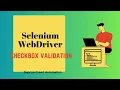 Checkbox Validation Selenium WebDriver Methods Automation Testing Tutorial for Beginners
