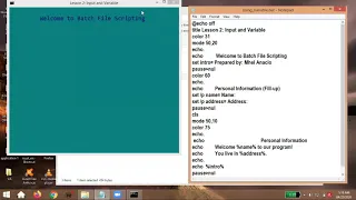 Basic Program in Batch File Scripting Lesson 2 - Using Variable