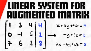 Write the Augmented Matrix as a Linear System Linear Algebra Exercises