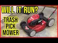 Troy Bilt TB360 Broken Trash Pick Lawn Mower Wont Run Can we Fix it and Make it Run