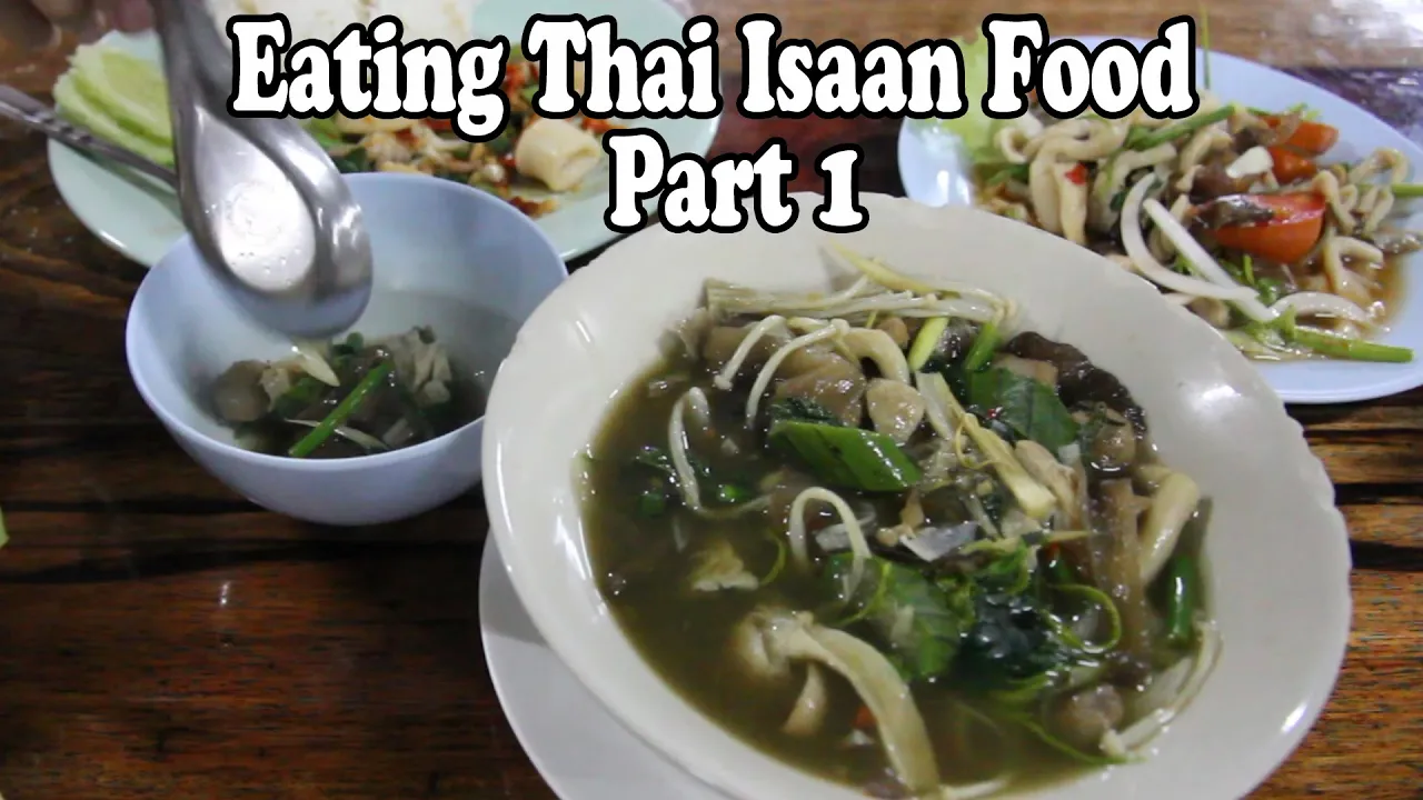 Eating Thai Food: Thai Isaan Food. Isaan Loso Thai Restaurant, Krabi Thailand