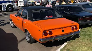 Encontro de carros antigos no estacionamento do novo parque de Itapevi