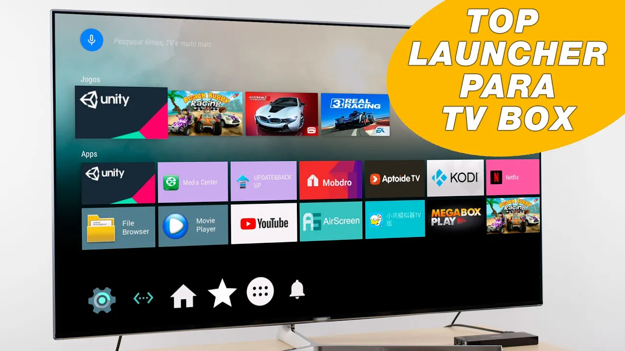 Melhor Launcher para TV Box - Cria atalhos para Apps do ANDROID TV
