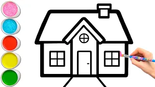 🏠🌳 Let's Draw by Hand ✍🏼 Learn Through Play with a Sweet Home Coloring for Kids #440
