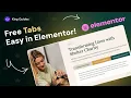 How to Create Tabs Easy in Elementor for Free - King Addons for Elementor