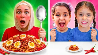 تحدي المعلقه الكبيرة😱 ضد المعلقه الصغيرة 🤩 ندى اكلت الشطة  🌶️ النهاية صادمة 😱!
