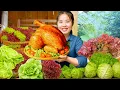 Download Lagu How to Cook Roasted Chicken with Lettuce - Harvesting Red Letture and Selling at Market