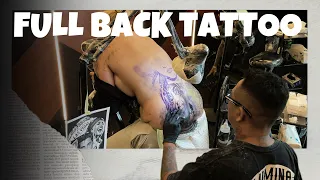 bertemu kembali dengan wanita kuat yang ingin buat tattoo punggung penuh 