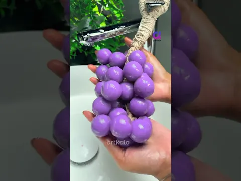 Diy grapes soap making 😍😍❤️ #shorts #soap #soapcutting #ytshorts