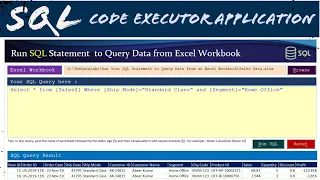 Create SQL Code Executor Application in MS Excel and VBA Step by Step
