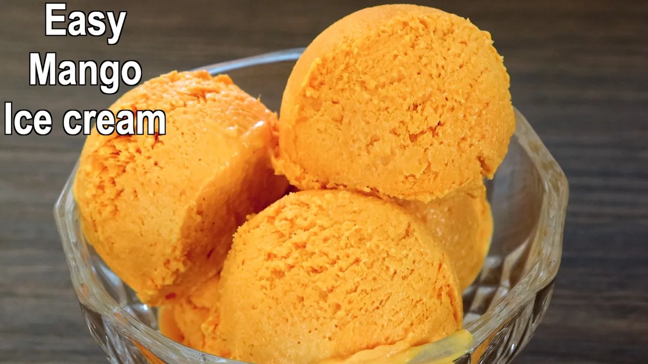 Mango Ice cream Recipe(only 3 ingredient) | Ice cream Recipe | without eggs & Ice cream machine. 