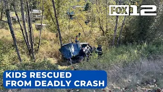 Kelso man helps save kids trapped in car after crash in Cowlitz Co