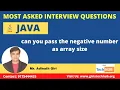 can you pass the negative number as array size