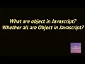 Objects in Javascript Interview questiond frontend