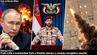 Putin volta a bombardear Kyiv e Houthis atacam o coração energético saudita: Briefing 8-Set