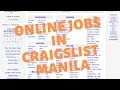 Different types of home based jobs in Craigslist Manila