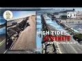 Huntington Beach PCH closed due to High tides underway before Surfcity Marathon