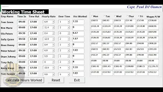 how to create a timesheet using vba in excel tutorial 1