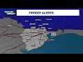 Live Weather Impact update Freeze Warning issued for counties north of Houston