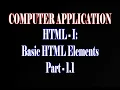 HTML-I Basic HTML Elements for Class 10 as per CBSE Course Online Class HTML E-Learning