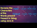 Reverse words present in the String using Streams