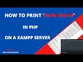 PHP Hello World in Xampp Server tutorial