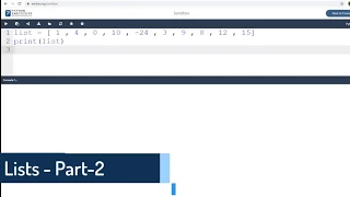 PCAP - Programming Essentials in Python Module 3 Lists-part 2