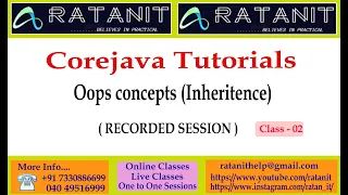 Core java Tutorials Oops concepts by Mr Ratan class-02