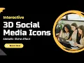 3D Social Media Icons with Metallic Shine Pulse Hover Effect HTML CSS Animation