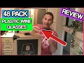 48 Pack Plastic Stemless Wine Glasses Disposable 12 Oz Clear Plastic Wine Cups Shatterproof