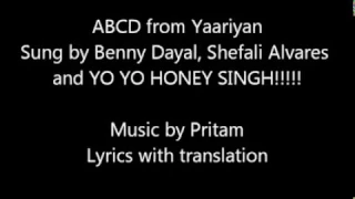 ABCD from Yaariyan lyrics with translation   YouTube by usama aas
