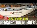 HOW TO APPLY BOAT REGISTRATION NUMBER VINYL DECALS - Jon Boat Build