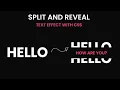 Split And Reveal Text Effect CSS Text Animation