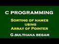 Sorting of names using Array of Pointer
