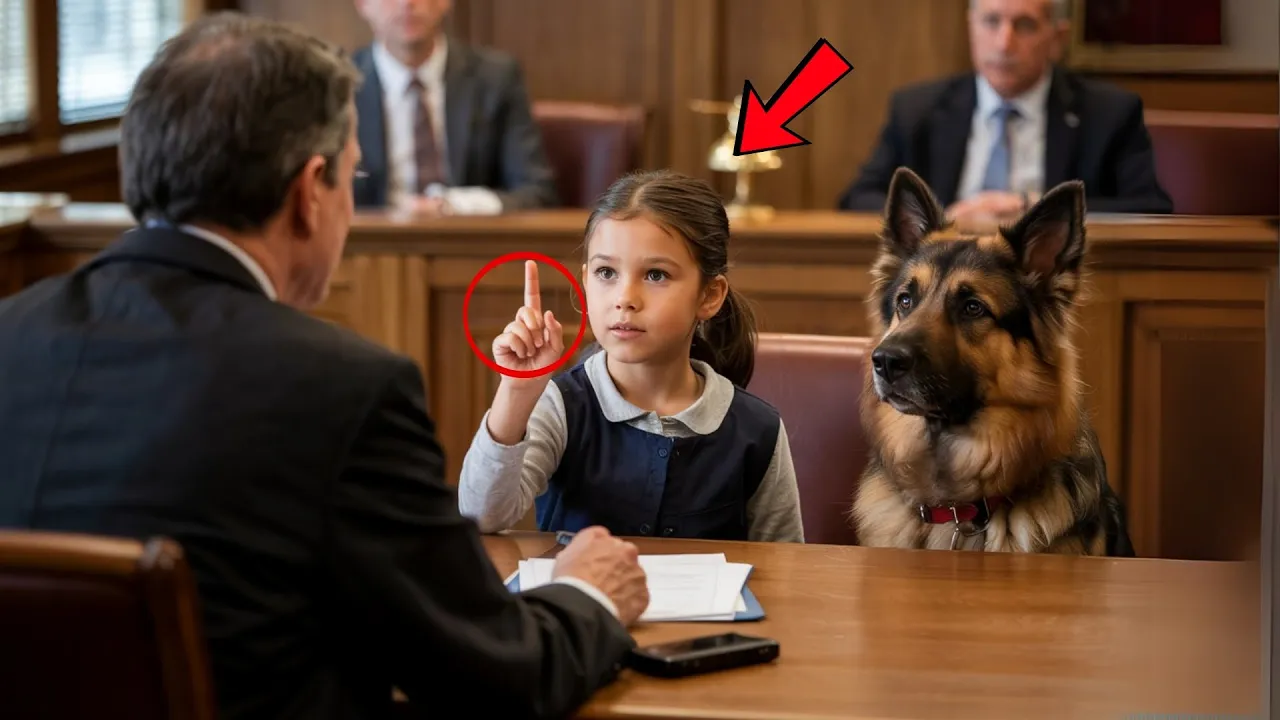 Outline Video Little Girl Gives a Secret Signal to Her Dog. Judge Stops the Whole Courtroom in Shock!