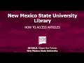 Accessing online articles from the NMSU library s catalog